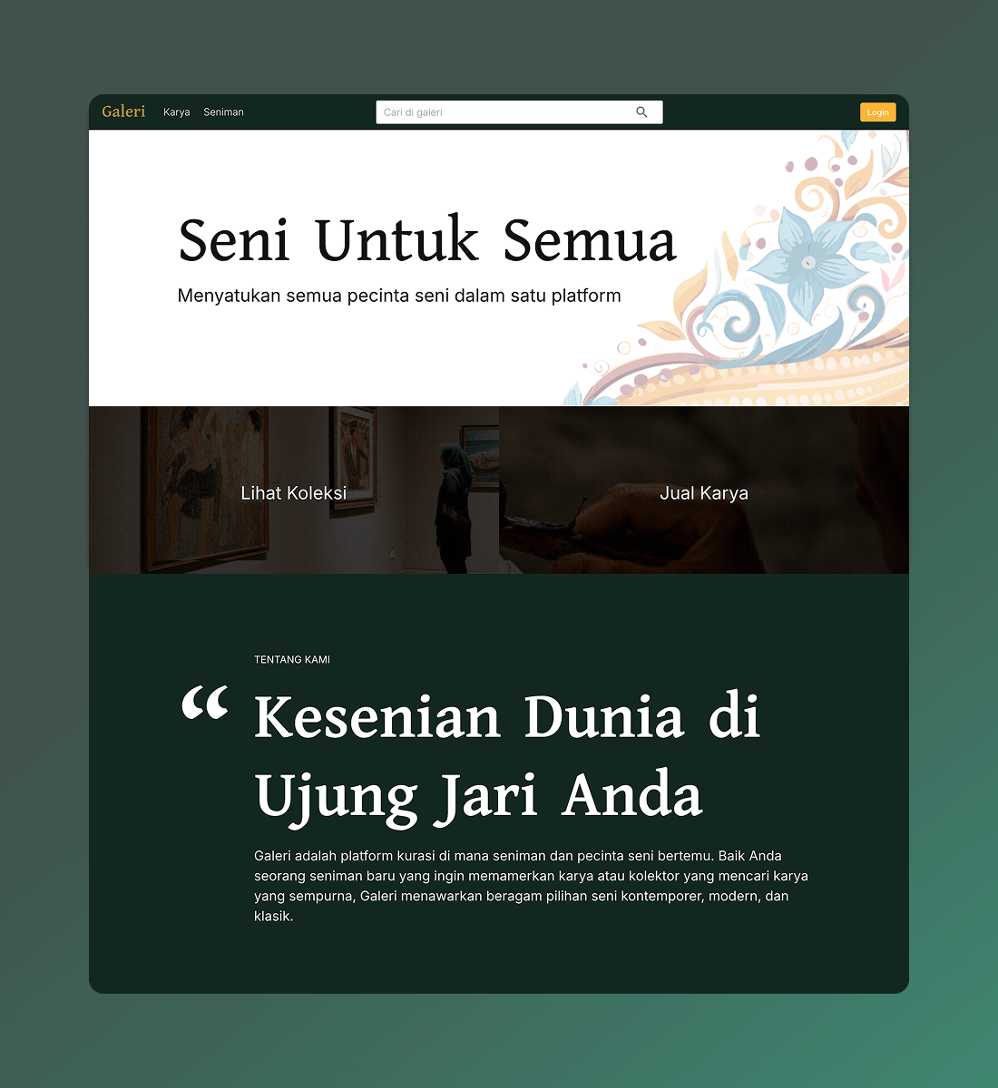 Galeri project showcase